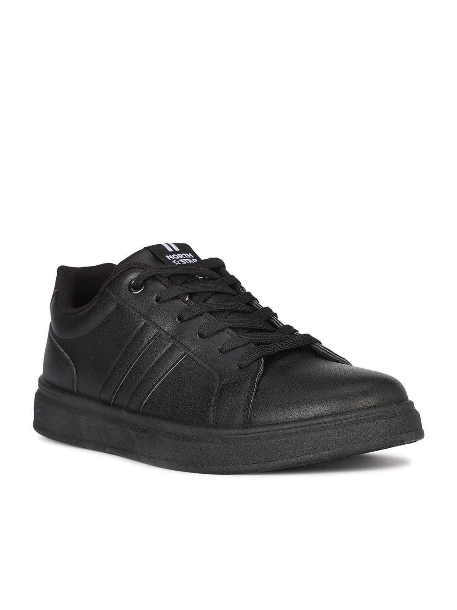 North Star by Bata Men's SKATER Black Casual Sneakers