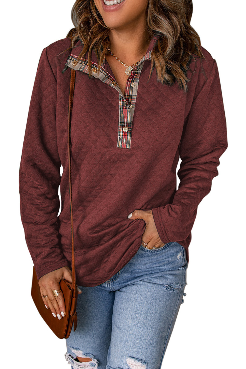 Pink Sequins Candy Cane Round Neck Sweatshirt