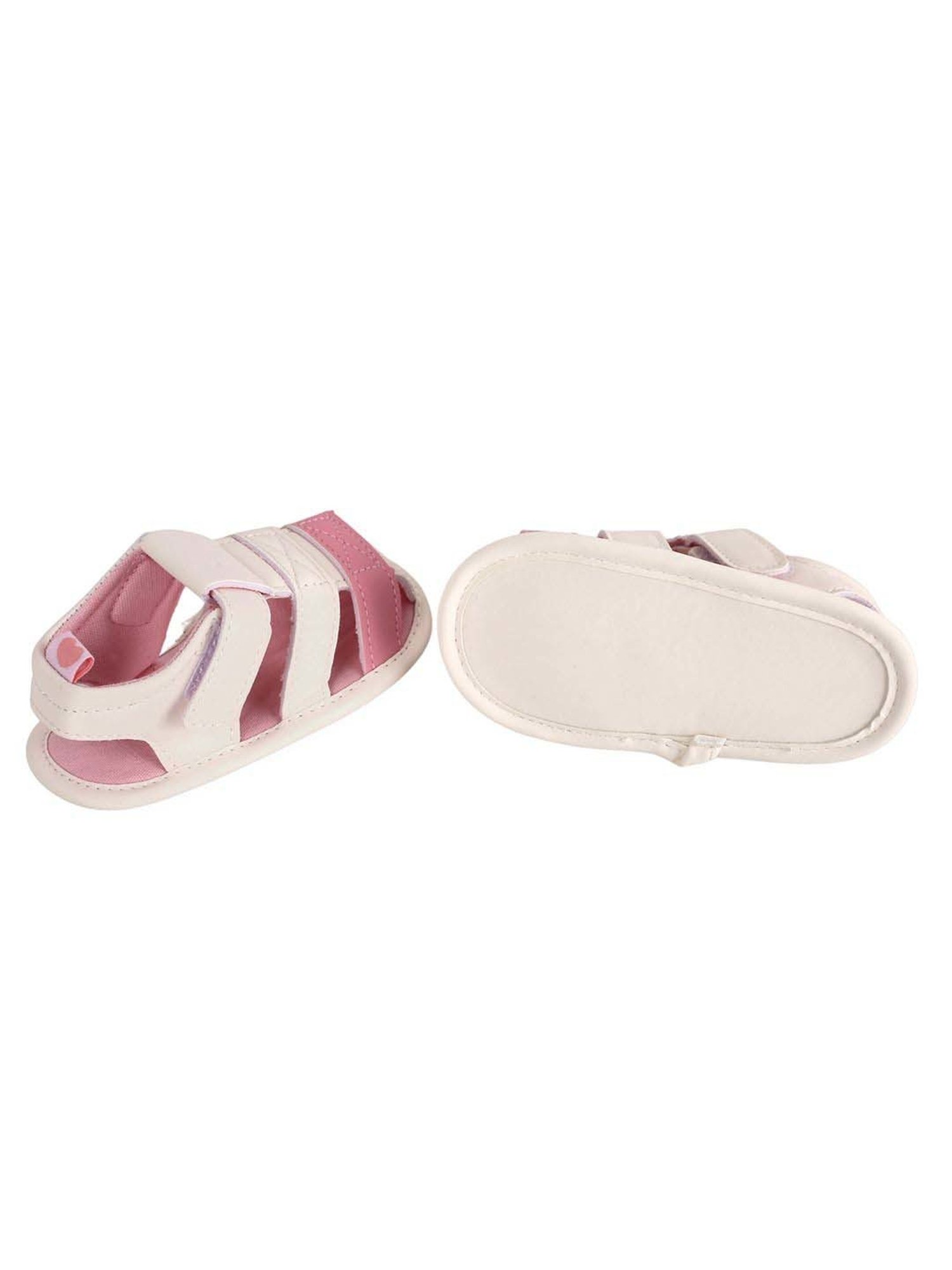 Baby Moo Kids White & Pink Casual Sandals