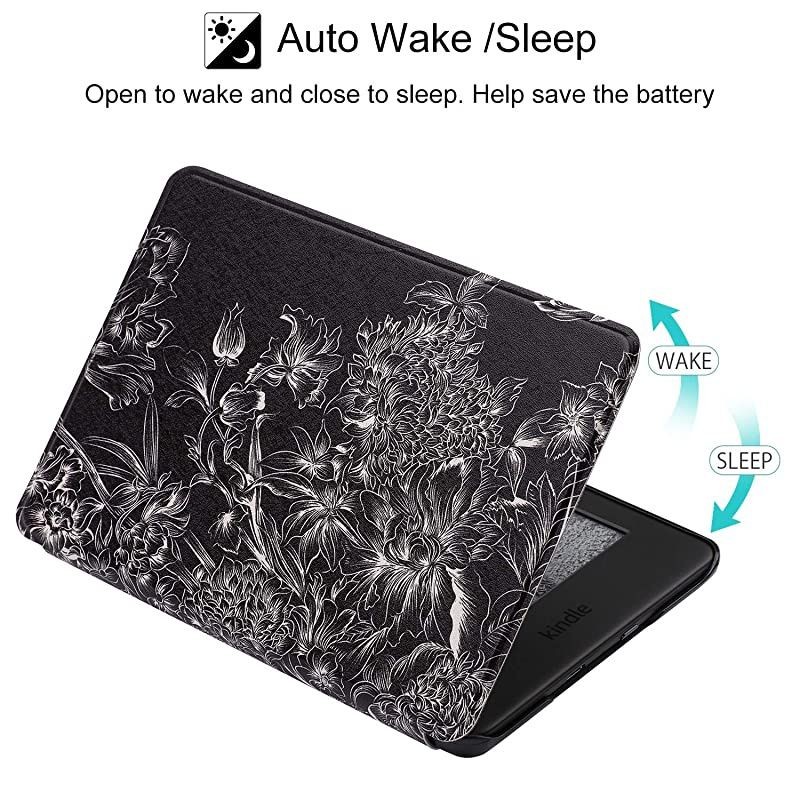 Cover Case for AllNew Kindle 10th Gen 2019 Released Model No J9G29R Slim Auto WakeSleep Protective Case for Kindle 2019 Will Not Fit Kindle Paperwhite or Kindle Oasis Black Flowers