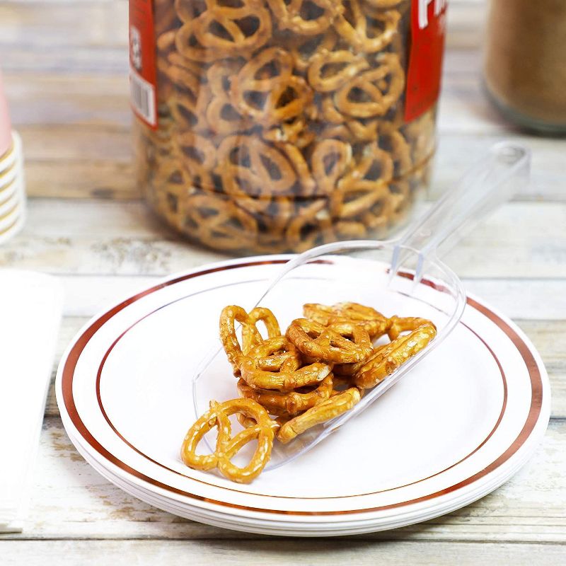 Juvale 24-Count Food Scoop, 9 inches Clear Sturdy Plastic Buffet Scoops for Food Candy Meals Ideal for Wedding Parties Events