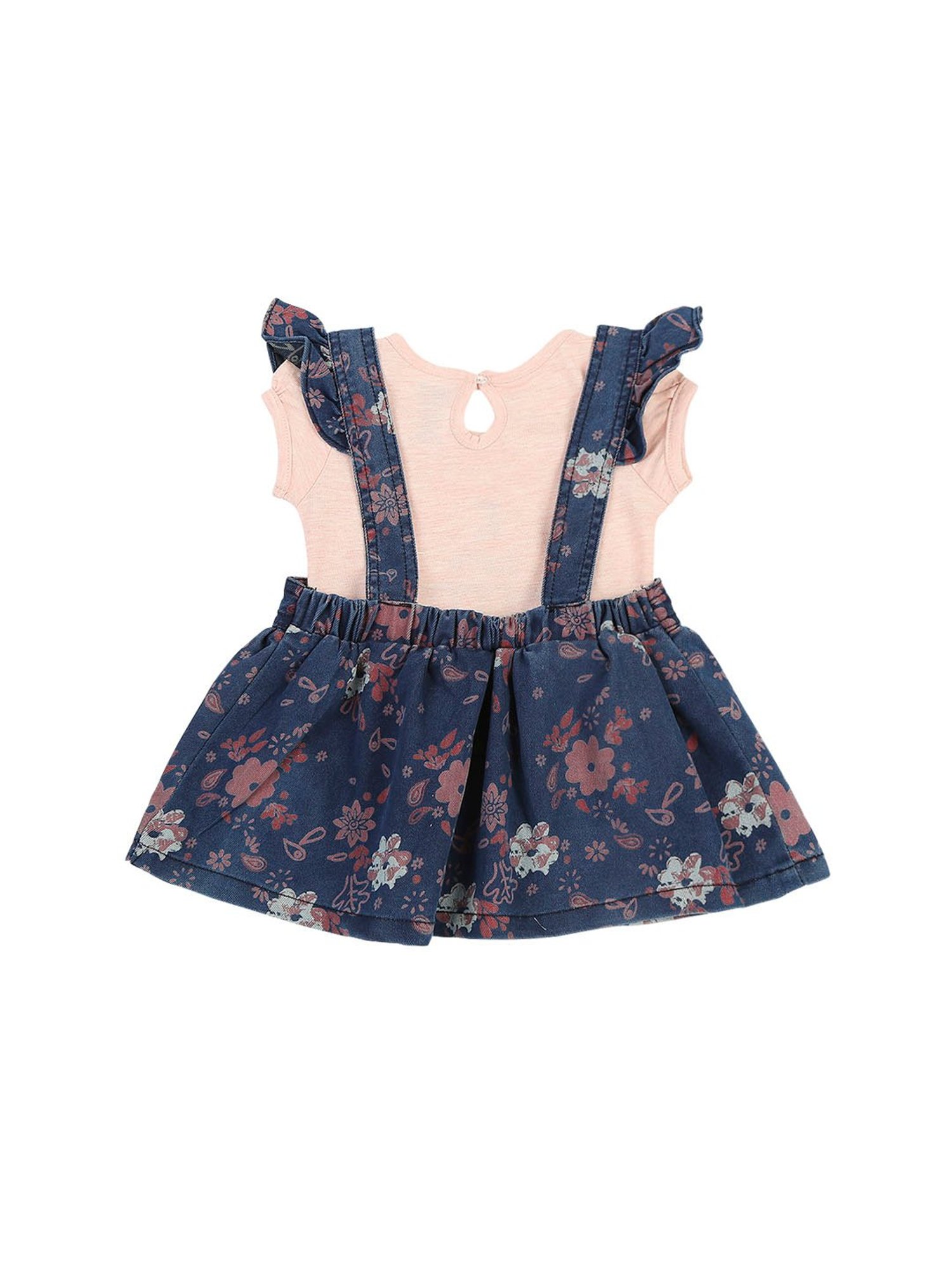 Mee Mee Kids Pink & Blue Floral Print Dress