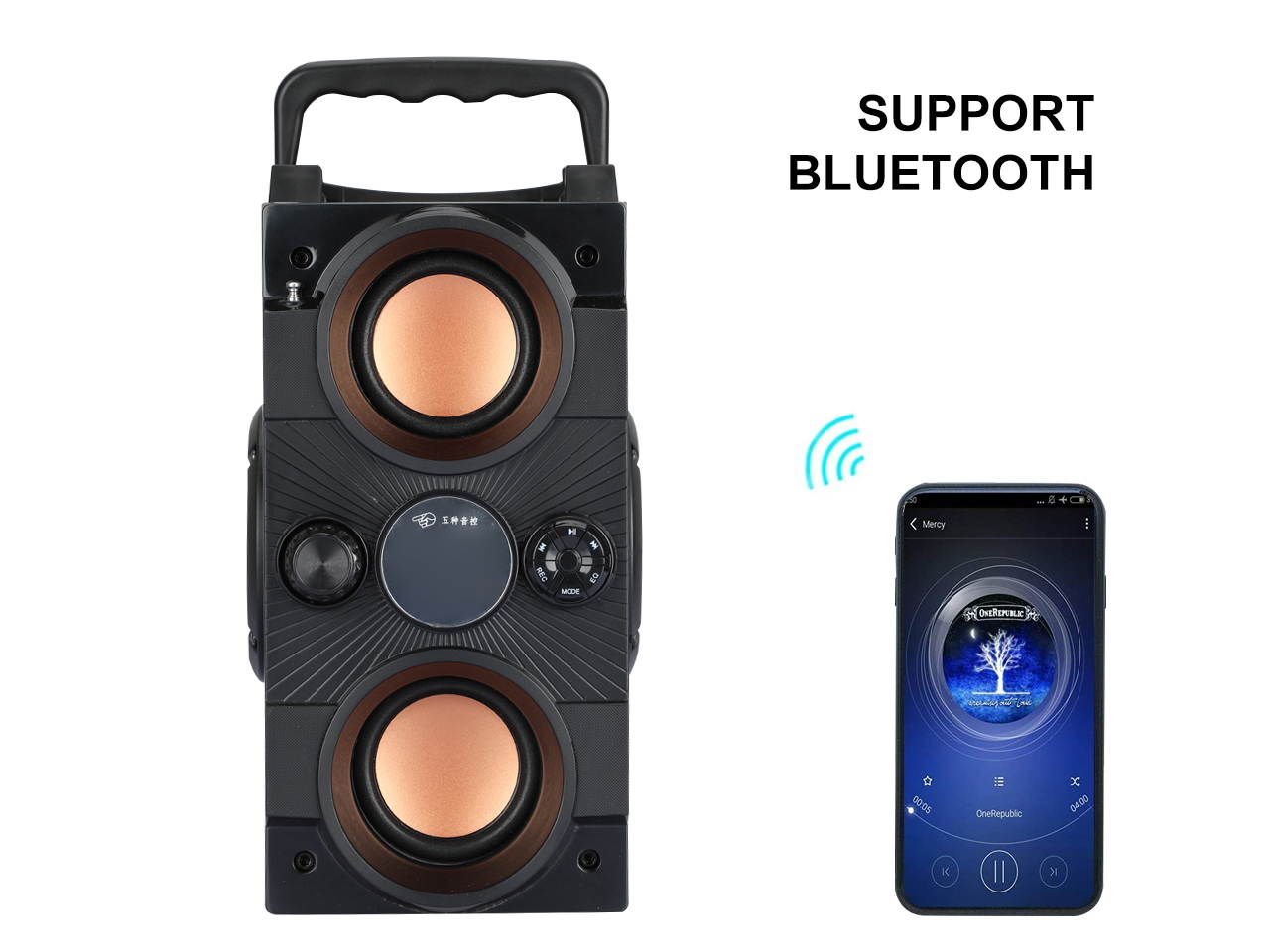 Dual Cannon King 2.2 channel Bluetooth portable speaker with radio reading U disk four speakers high volume support recording K song radio bluetooth speaker