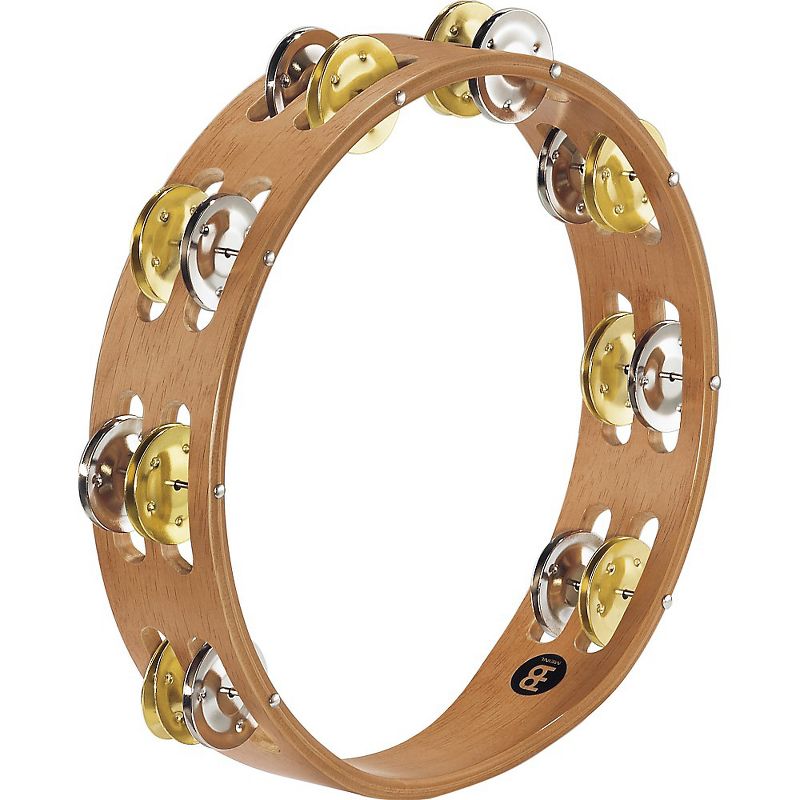 Meinl Recording-Combo Wood Tambourine Two Rows Dual Alloy Jingles Super Natural