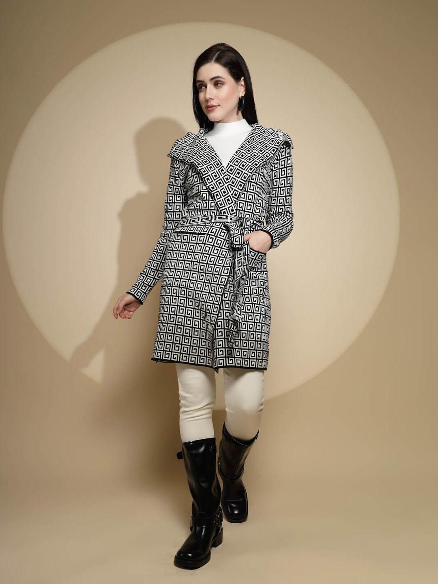 Global Republic Black & White Check Coat