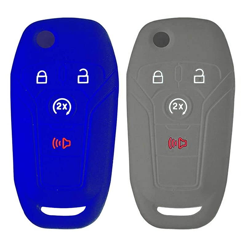 Silicone Car Remote Key Fob Cover Case For Ford F150 F250 F350 Fusion Fiesta Mustang Explorer Skin Jacket 4 Button