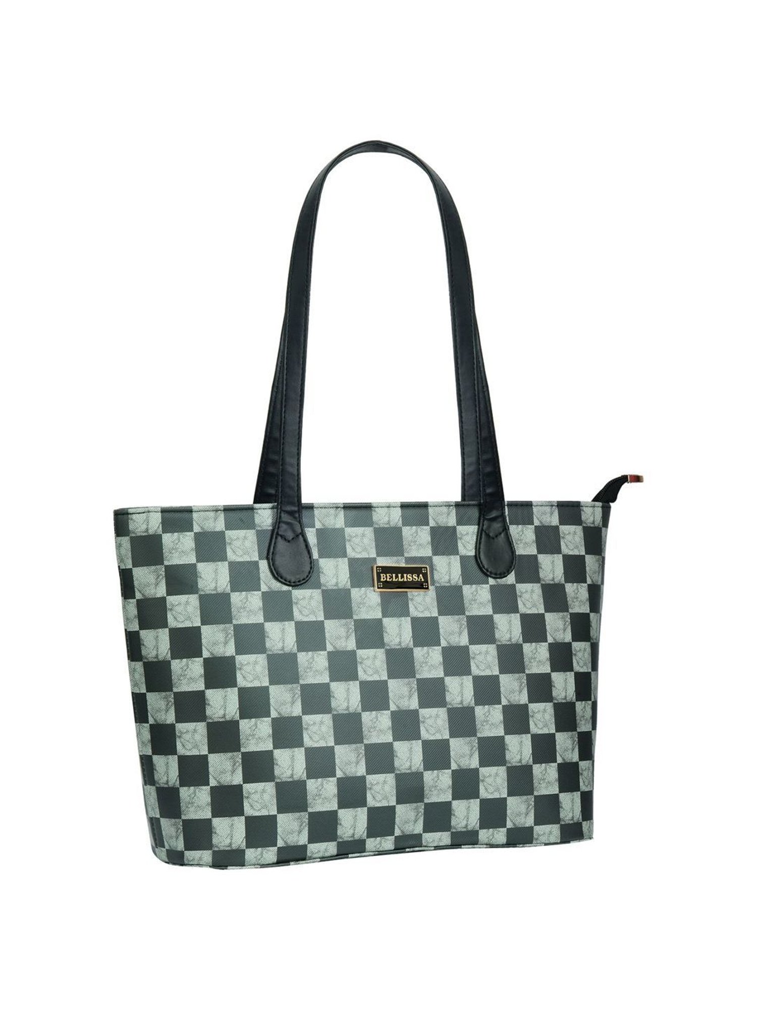 Bellissa Green Checks Medium Mini Box Shoulder Handbag