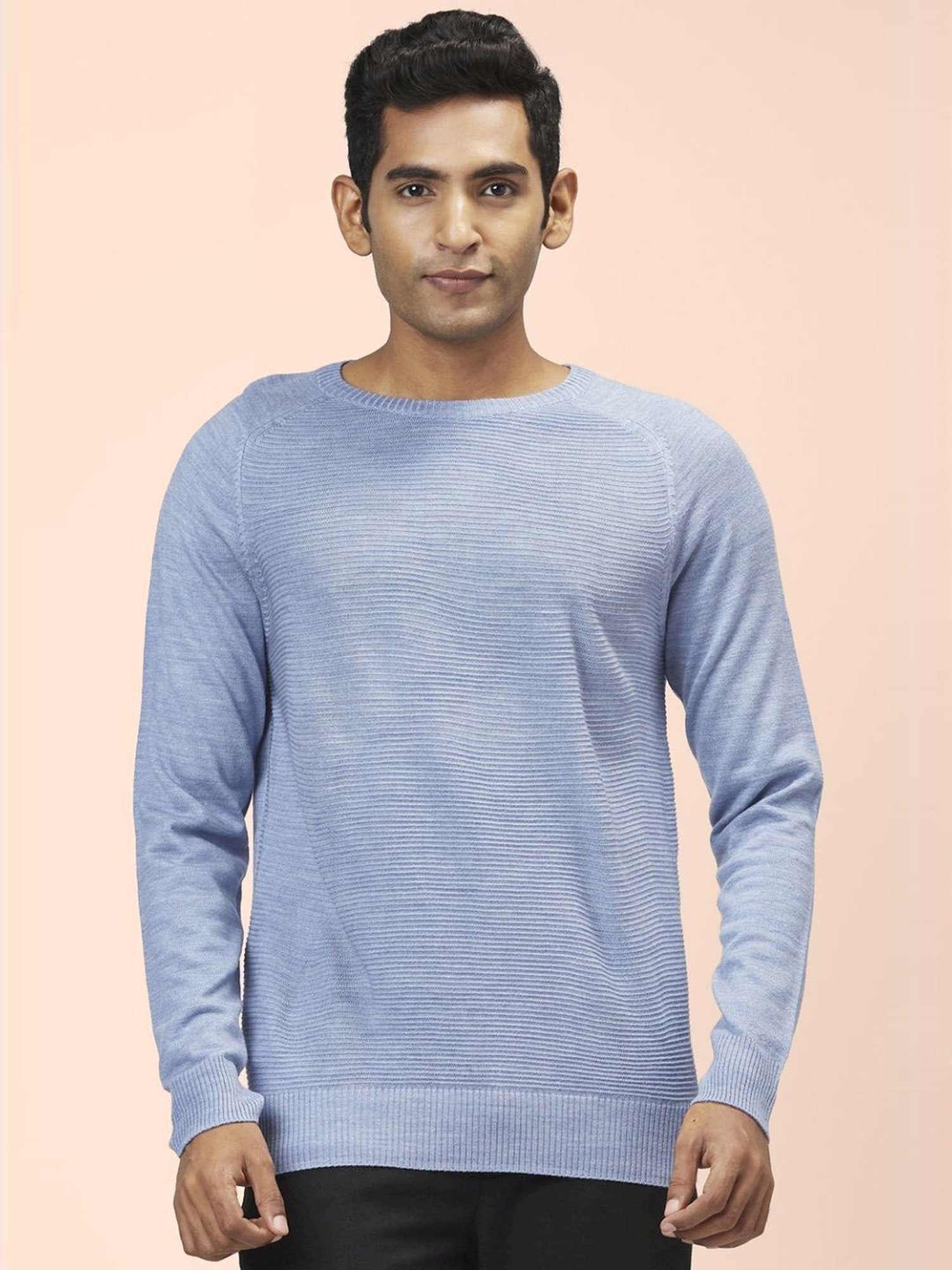 Byford By Pantaloons Light Blue Regular Fit Sweaters