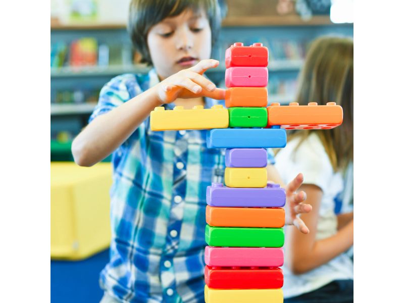 ECR4Kids Big Building Bricks - Sensory Toddler Toy - 110 Piece