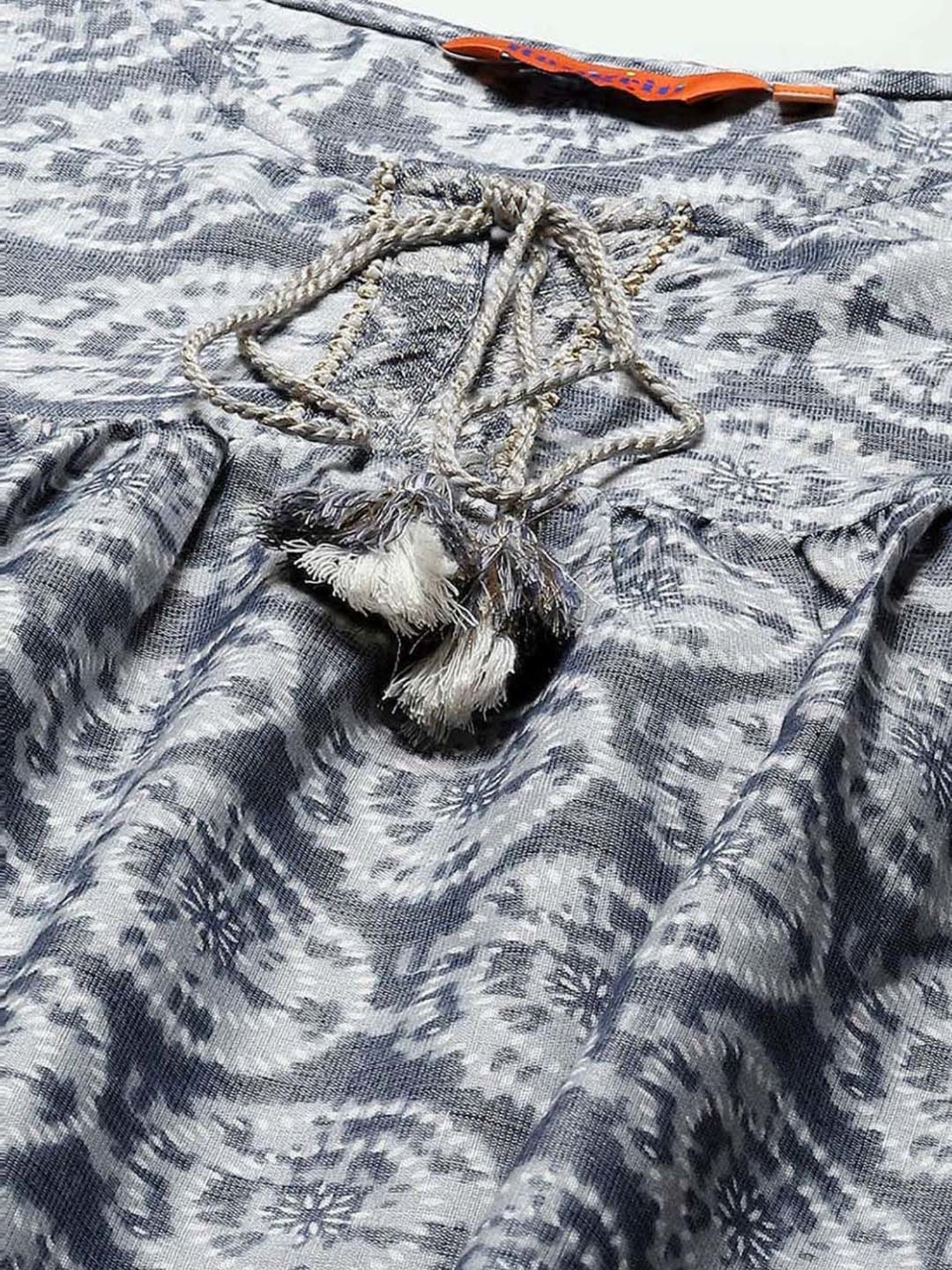 Rangriti Grey Cotton Printed Top