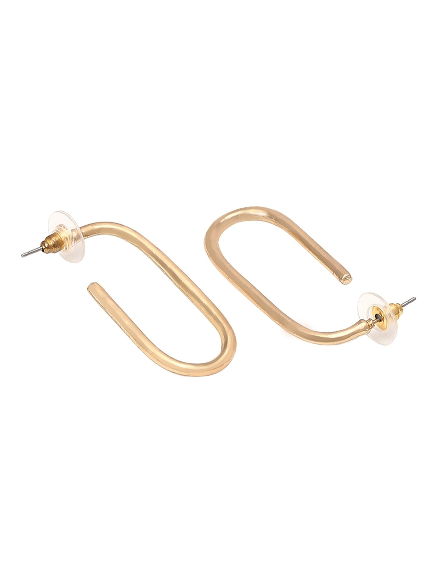 OOMPH Gold Bold Look Geometric Hoop Earrings