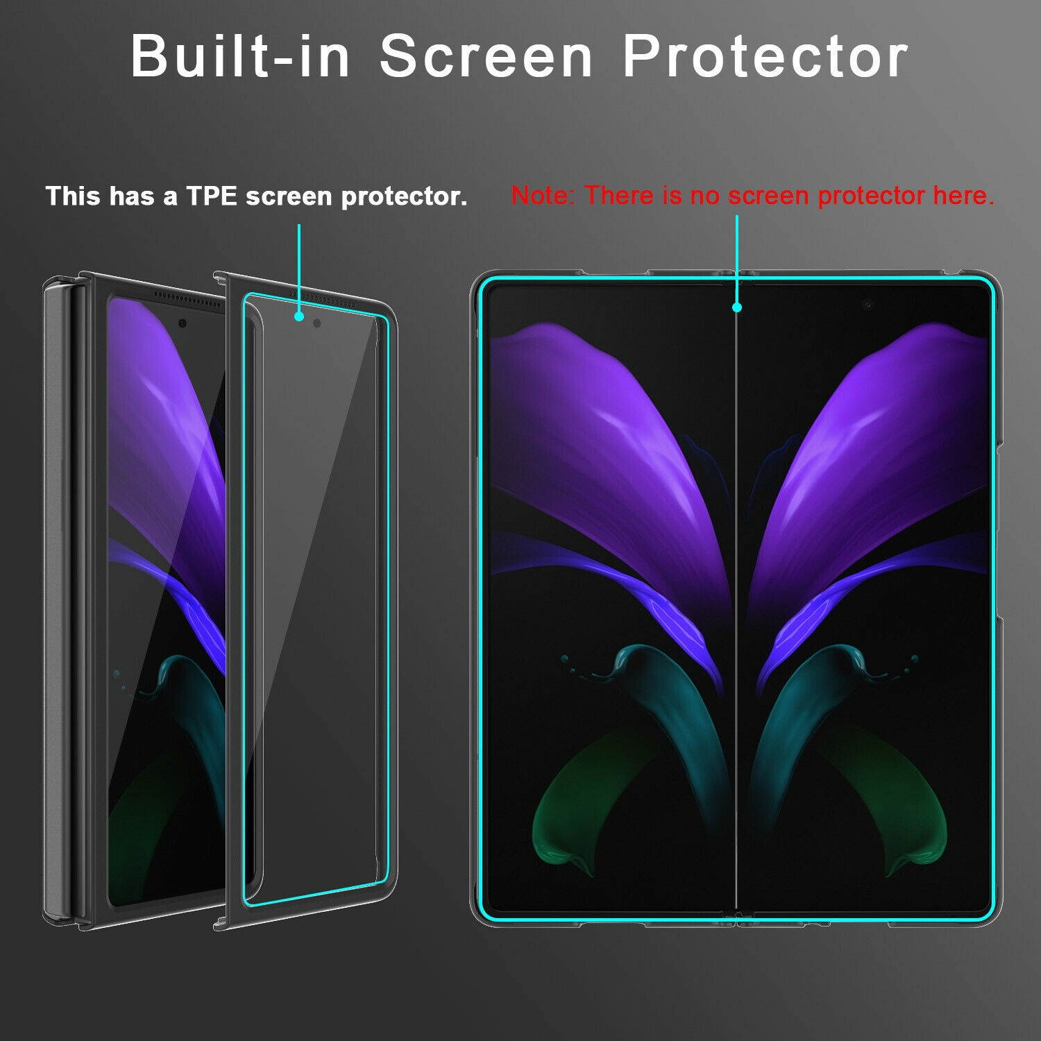 For  Galaxy Z Fold 2 5G Full Body Phone Case +Built-In Screen Protector