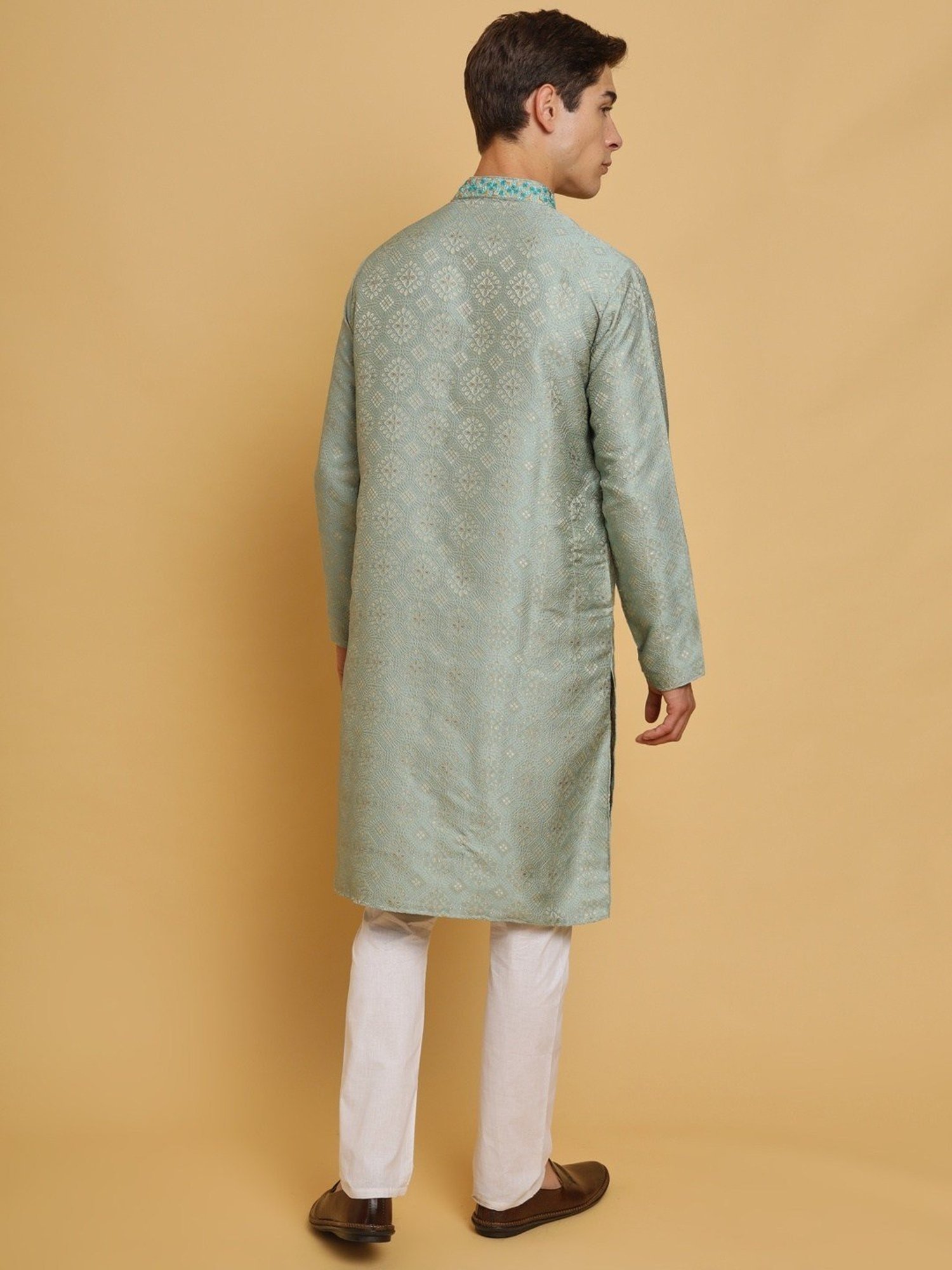 SWAGG INDIA Powder Blue Regular Fit Kurta