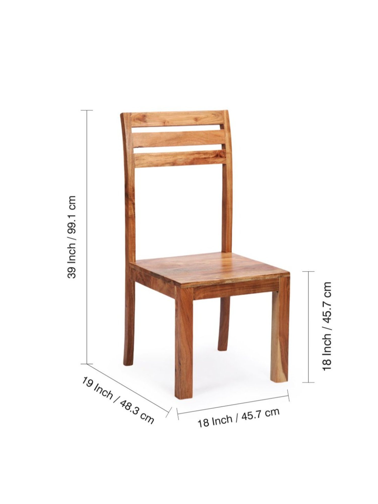 ExclusiveLane Centaur Beige Acacia Wood Handcrafted Dining Chair Natural Finish