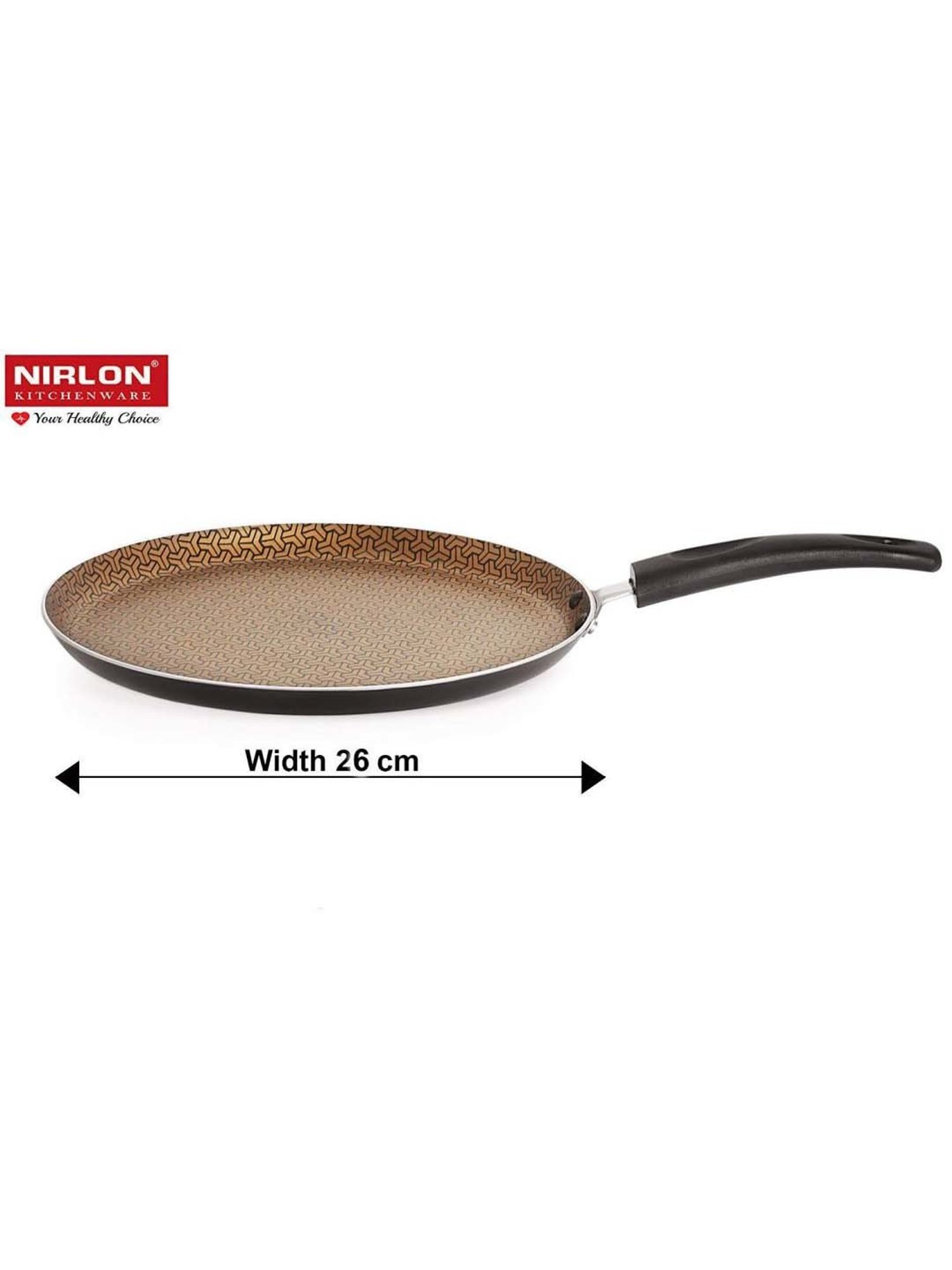 Nirlon Pure Grade Virgin Aluminium Non-stick Induction Base Flat Tawa - 26 cm Diameter
