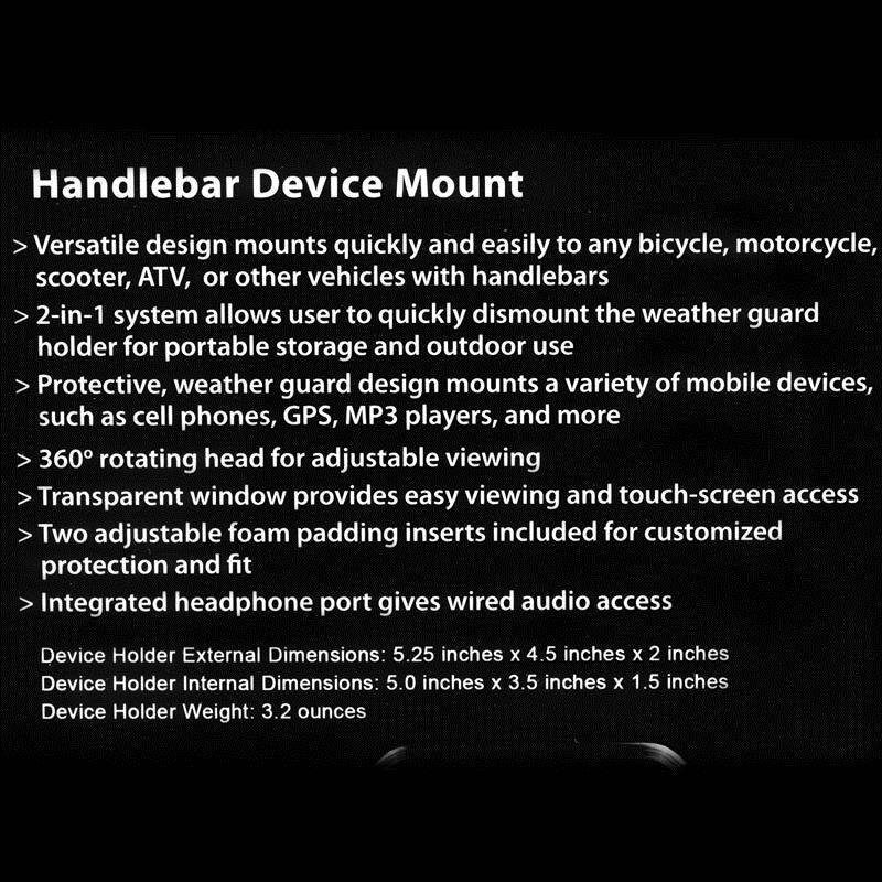 Weatherproof Bicycle Handlebar Display Mount for 4.3-inch &  3.5-inch Garmin Nuvi 30 / 255W / 1350LMT / 1390LMT and More GPS Navigation Systems - by USA Gear *Includes Microfiber Cleaning Cloths*
