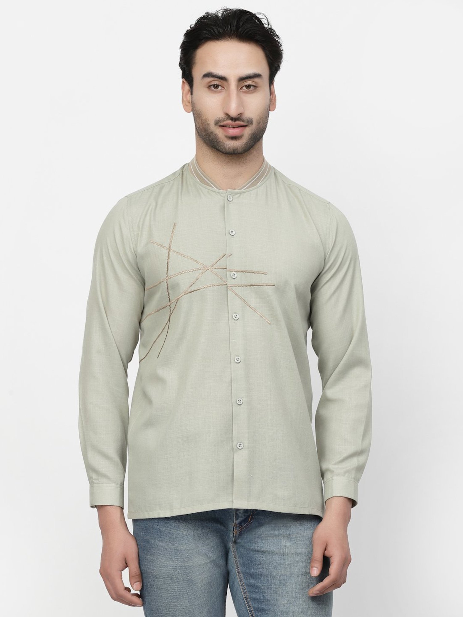 Lela Green Regular Fit Self Design Shirt
