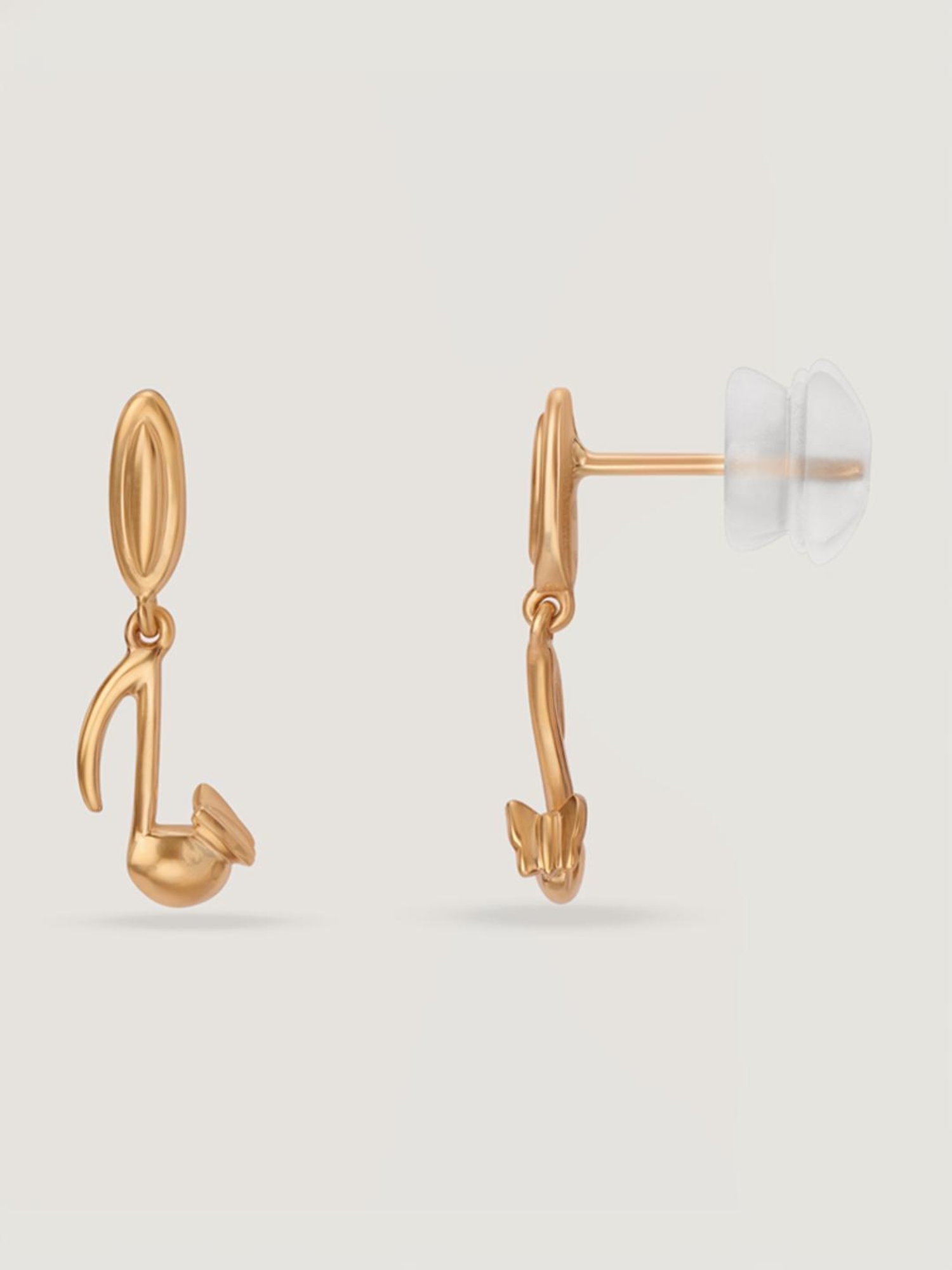 Mia by Tanishq Sonic Symphony 14k Yellow Gold Drop Earrings for Women