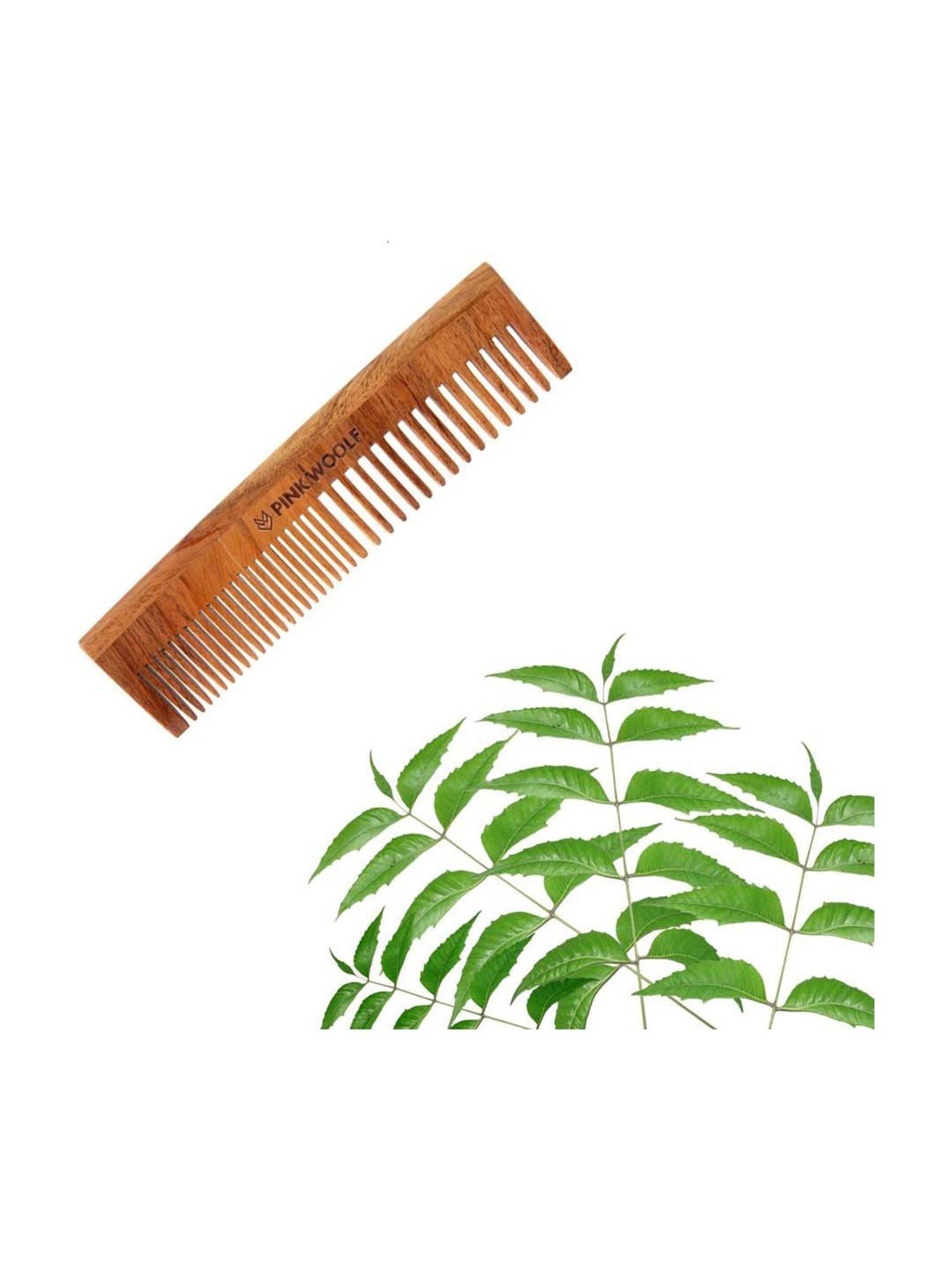 Pink Woolf Handmade Neem Wood Comb Women & Men Long
