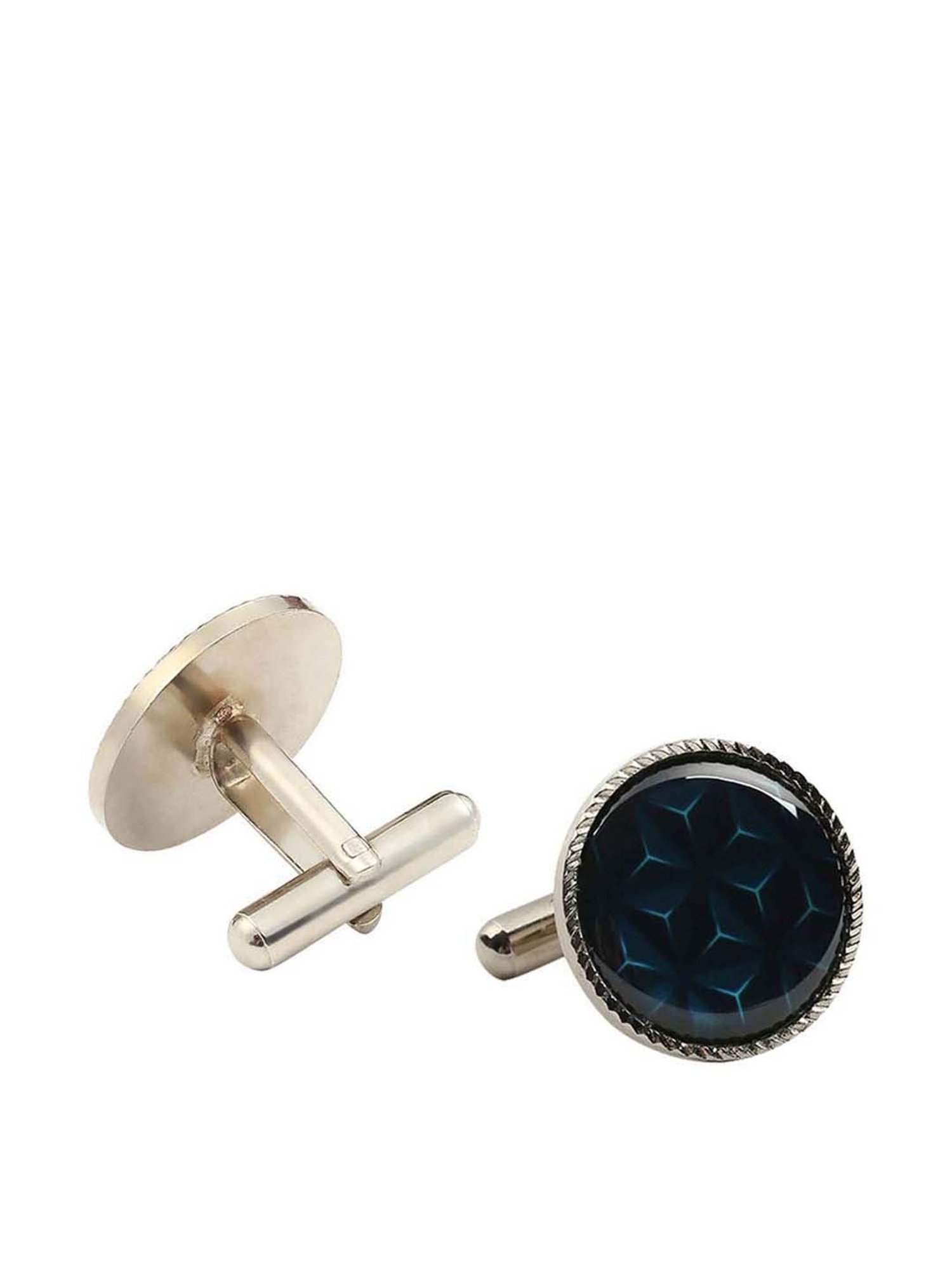 Tossido Blue Printed Cufflinks