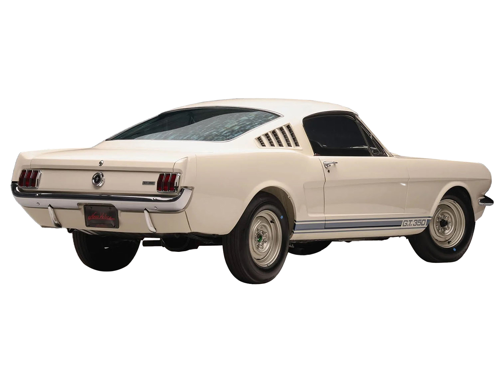 1965 Shelby GT350 White with Blue Side Stripes "Snake on a Plane" Limited Edition to 414 pieces Worldwide 1/18 Diecast Model Car by ACME
