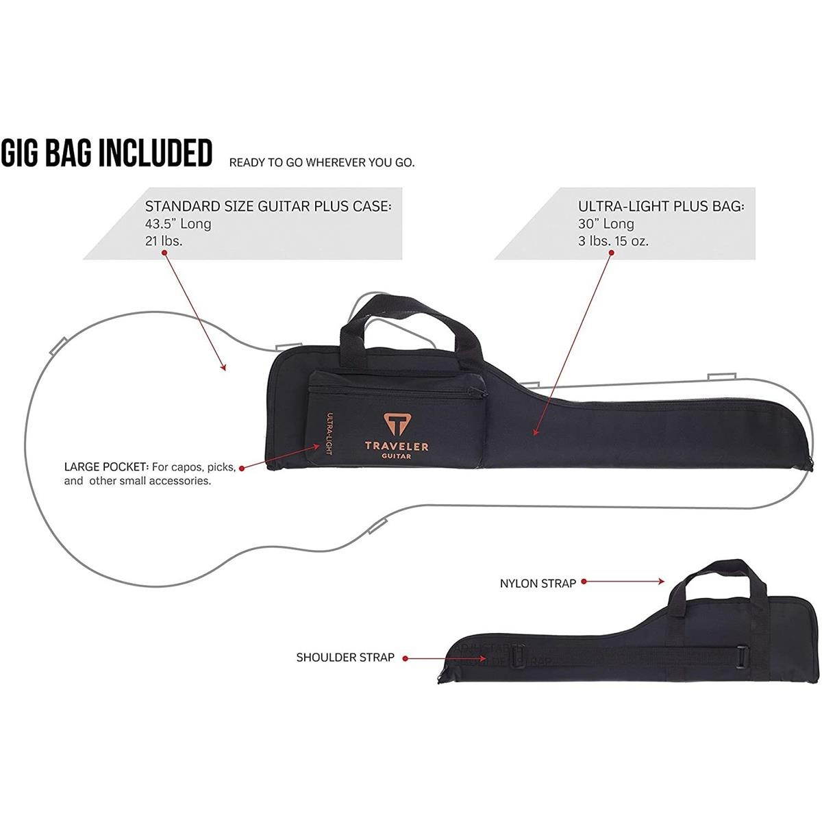 Traveler Guitar Ultra-Light Electric Travel Guitar, Maple #ULE MPS