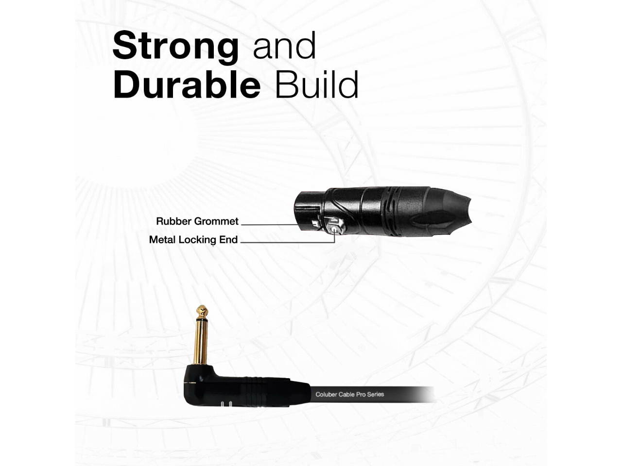 3-Pin XLR Female - Right Angle 1/4" TS Unbalanced Mono Cable Custom Length Color