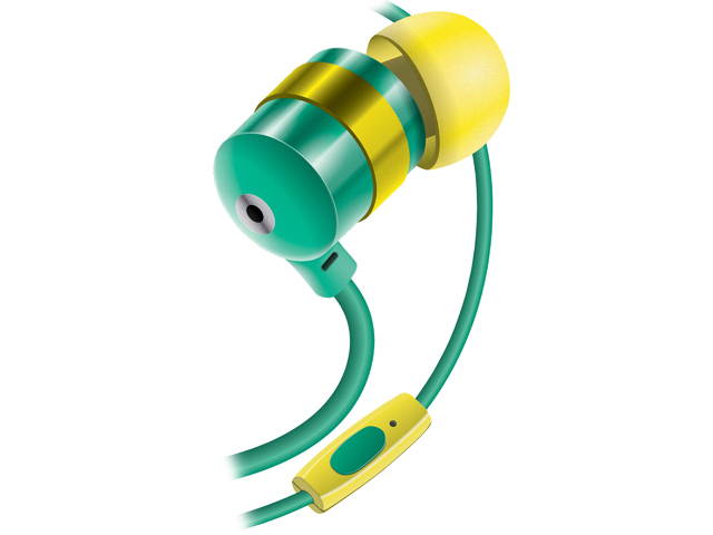 GOgroove audiOHM HF Ergonomic Earbuds Earphones with HandsFree Microphone & Deep Bass ( Emerald Green )