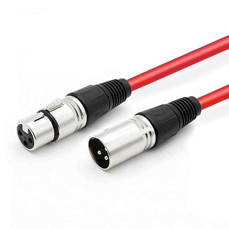 20m Patch Snake Cord Low Z Speaker Sound Cable 3 Pin XLR Male to XLR Female Microphone Cable for Recording Stage DJ Pro Studio Broadcast 66 FeetRed