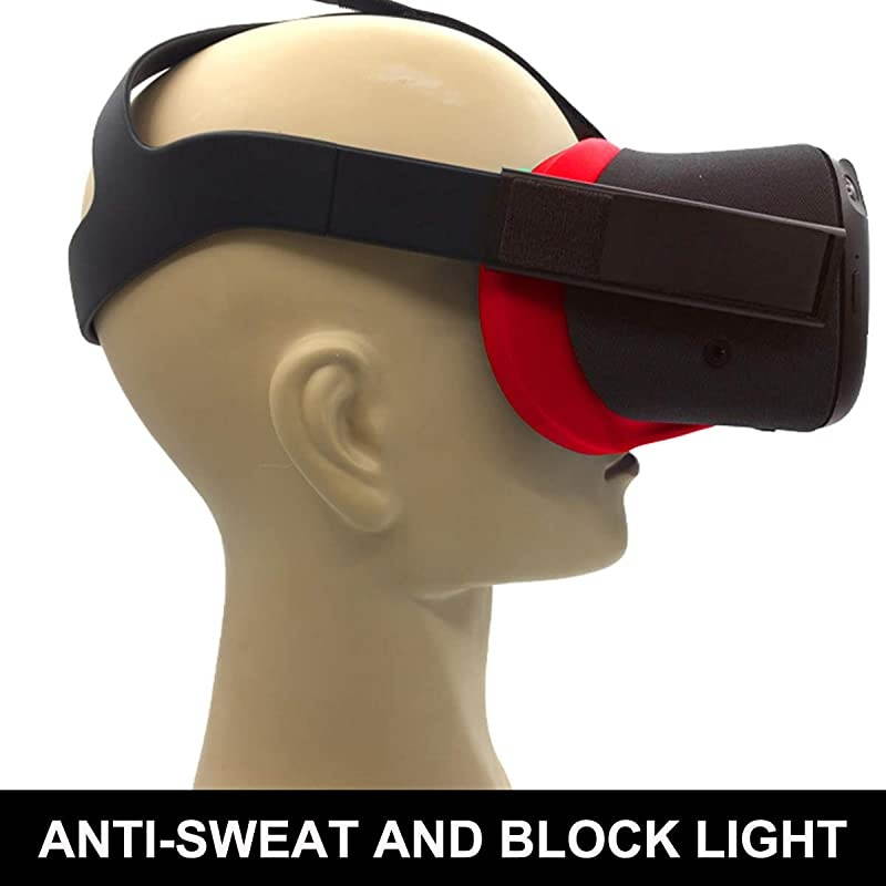 VR Face Silicone Cover Mask & Face Pad for Oculus Quest Face Cushion Cover Sweatproof Lightproof (Red)