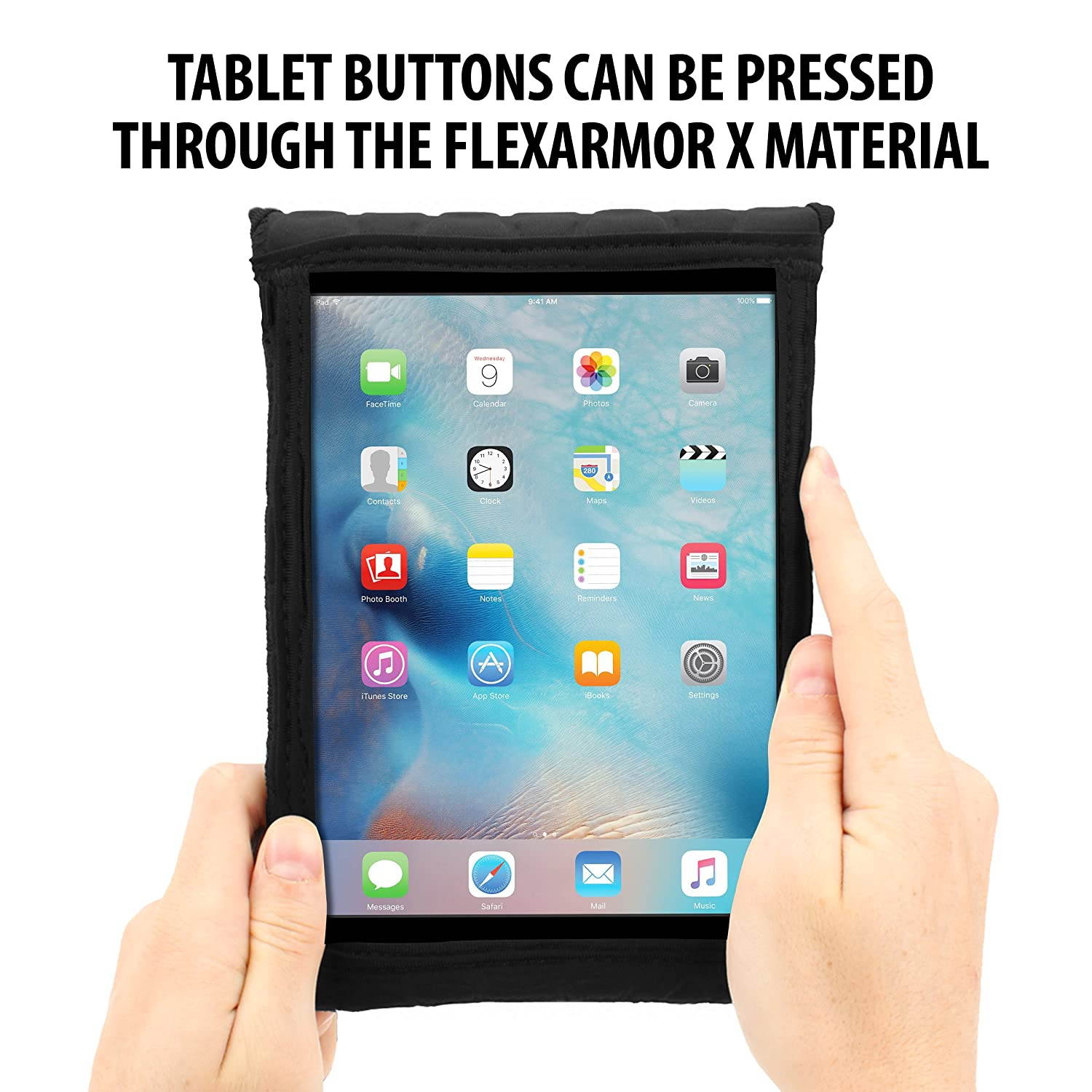 USA Gear Tablet Holder Case Compatible with iPad Mini 4 - Travel Bag Carry Cover with Built-in Capacitive Screen Protector & Adjustable Shoulder Carrying Strap fits iPad Mini Tablets (Black)