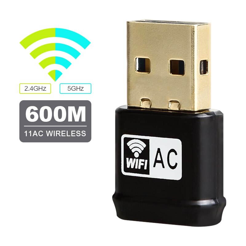 1 pcs Wireless WiFi Adapter AC600Mbps USB WiFi Network Card RTL8811AU 2.4G 5G Dual Band 802.11ac/a/b/g/n Wi Fi Adapter