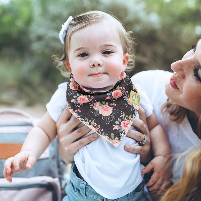 KeaBabies 10-Pack Organic Cotton Baby Bandana Drool Bib Set 8-Pack, "Tea Party" Multicolored