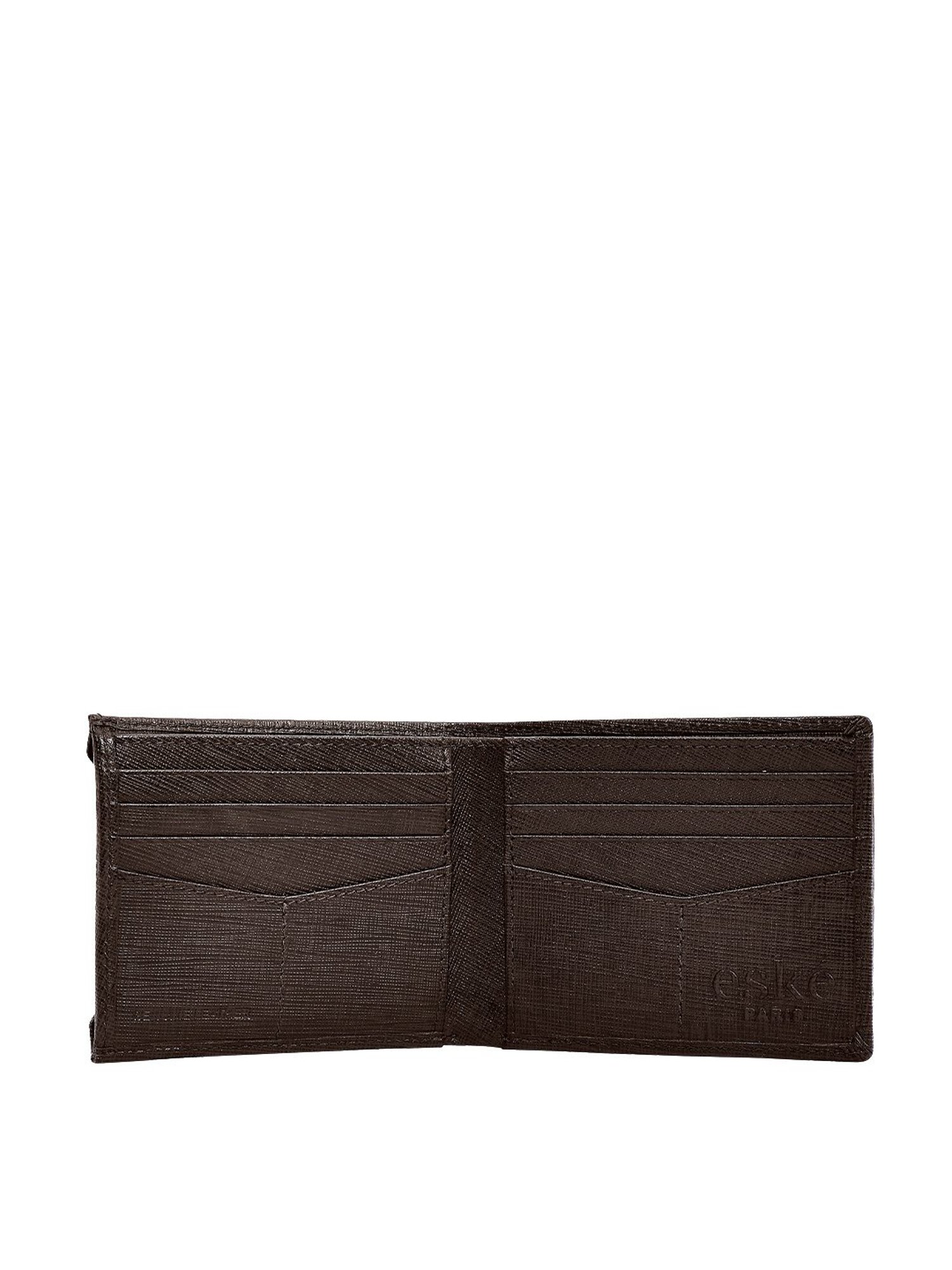 Eske Brown Textured Bi-Fold Wallet for Men
