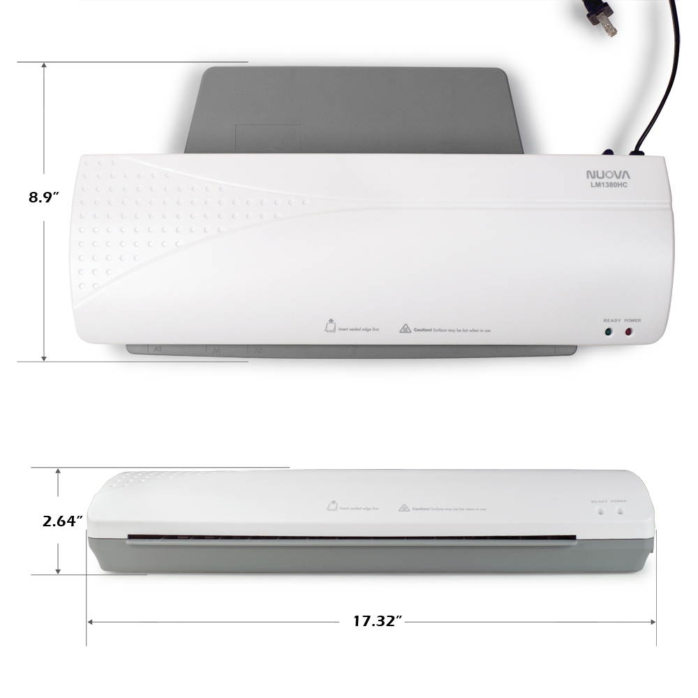 Nuova LM1380HC Dual Mode Thermal & Cold Laminator, 13" Max Width, Quick Warm-Up, White