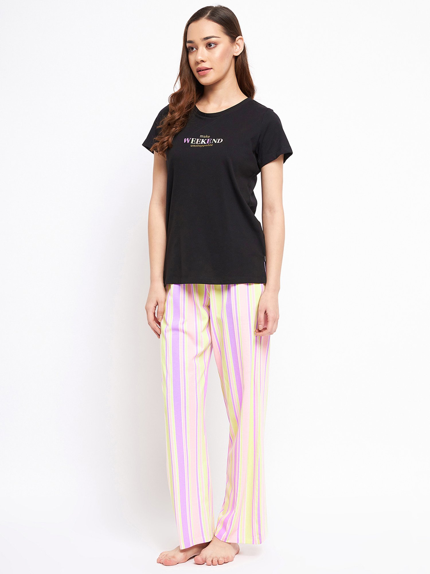 MADAME M Secret Multicolor T-Shirt With Lounge Pants