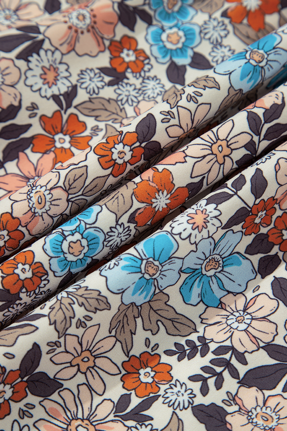 White Frill Mock Neck Sleeveless Tiered Floral Dress