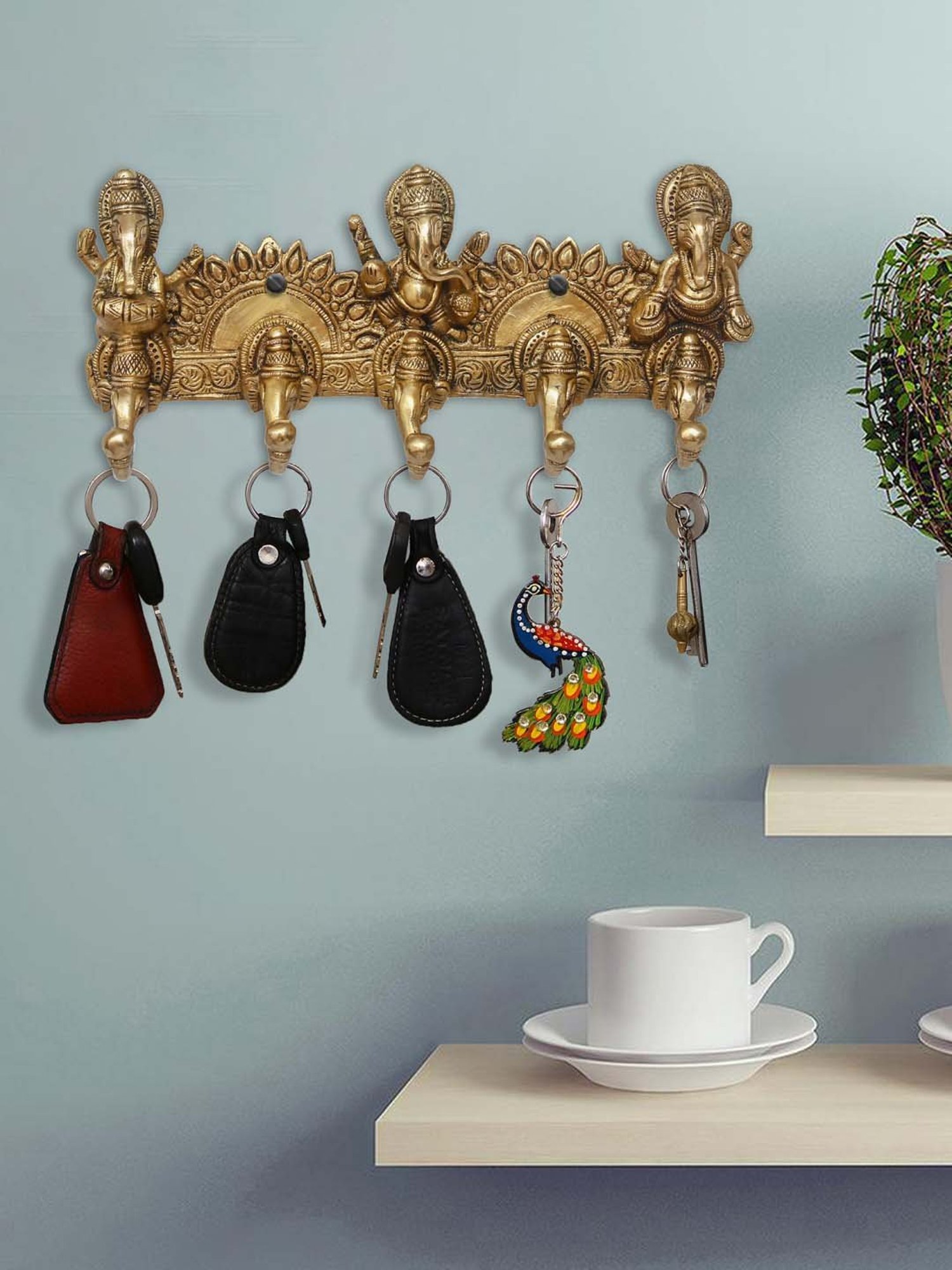 Art Street Black Mdf Jharokha Jali Square Hanging Ornaments Wall Art - Set of 4