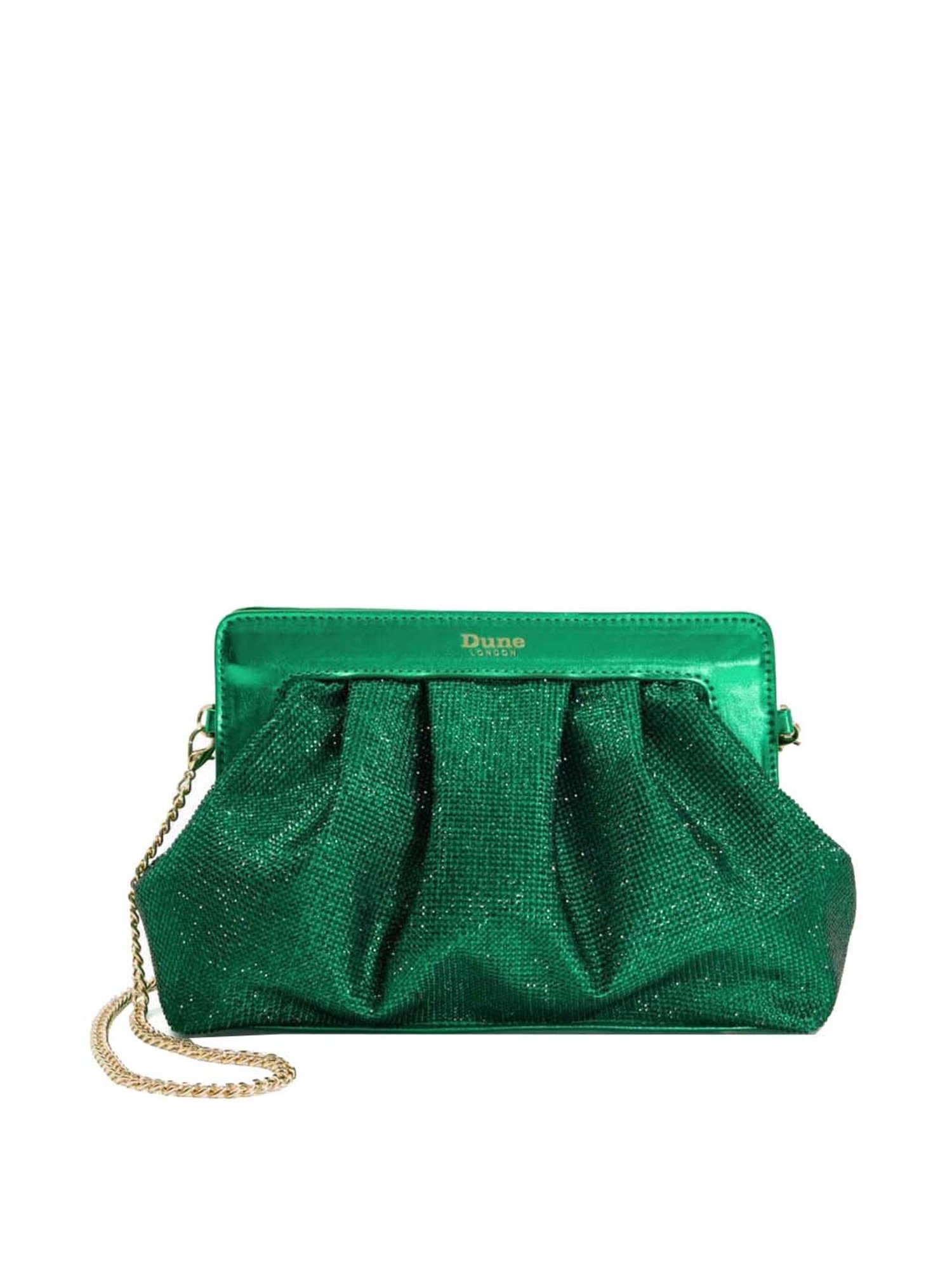 Dune London Green Synthetic Clutch