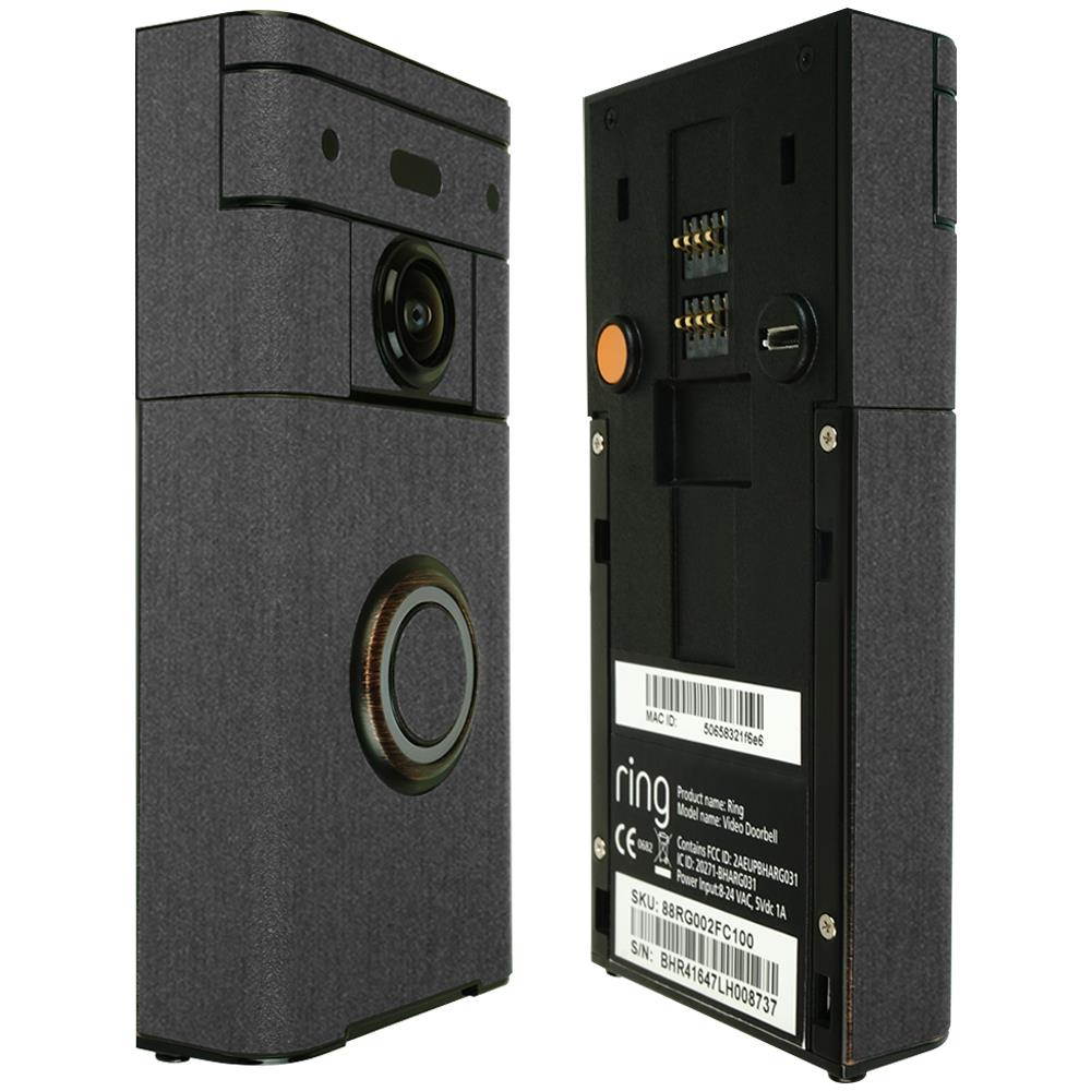 Skinomi TechSkin - Ring Video Doorbell Screen Protector (Wi-Fi Enabled) + Brushed Steel Full Body Skin / Front & Back Wrap Clear Film / Ultra HD and Anti-Bubble Shield