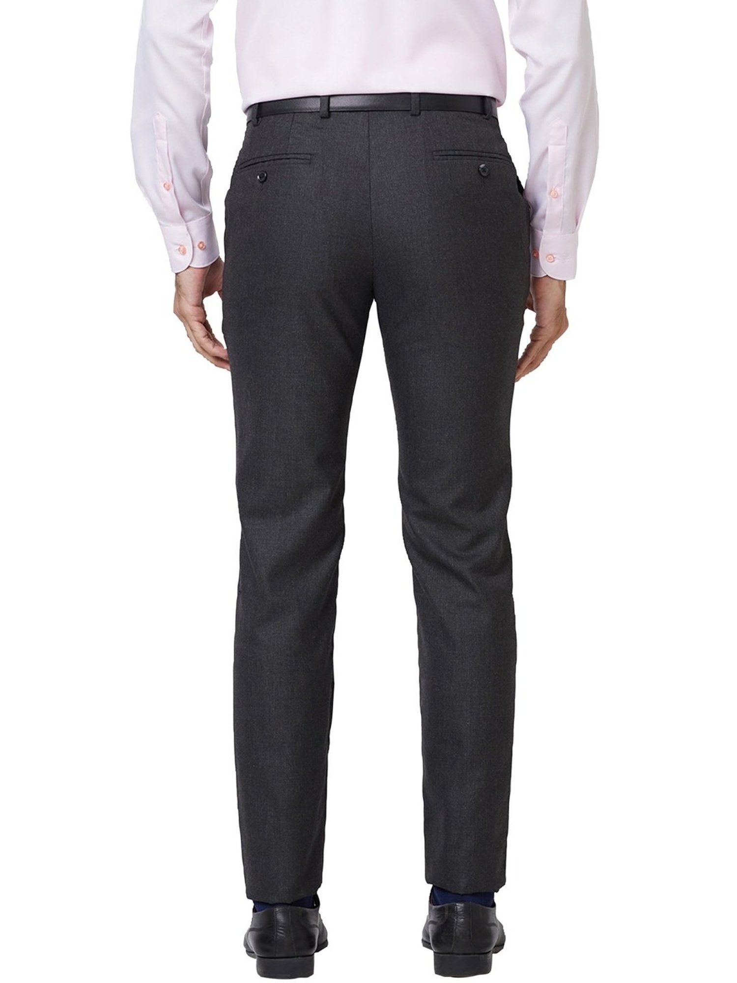 Raymond Grey Slim Fit Texture Trousers