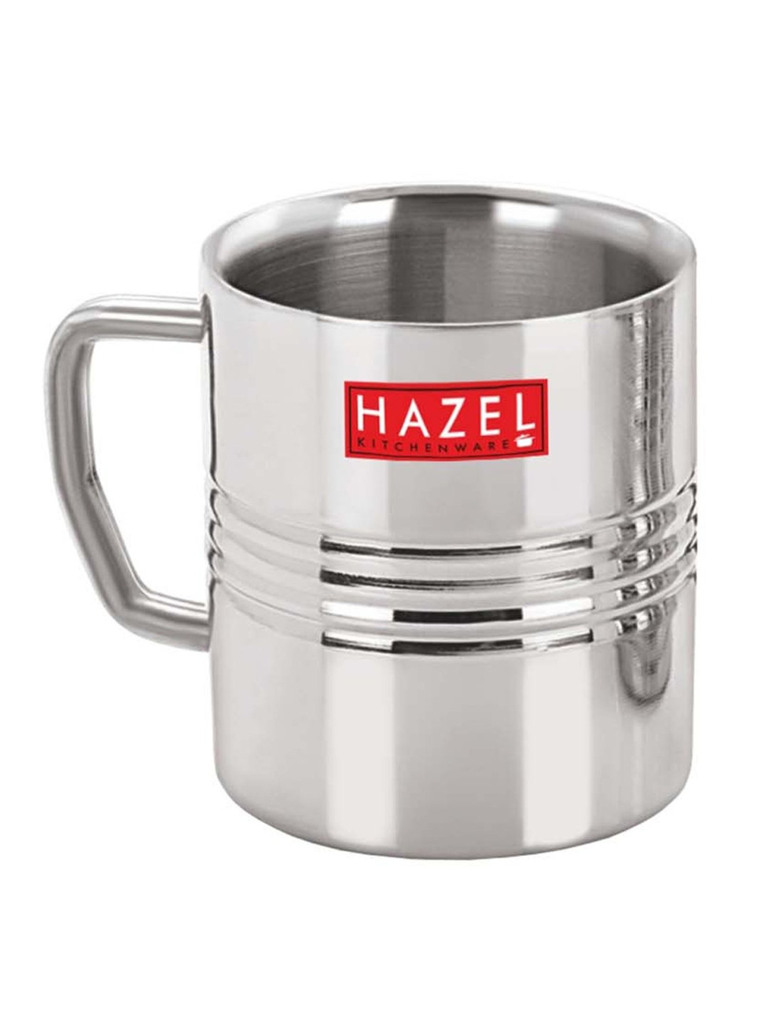 HAZEL Silver Stainless Steel Tea & Coffee Amrapali Mug - Set of 1