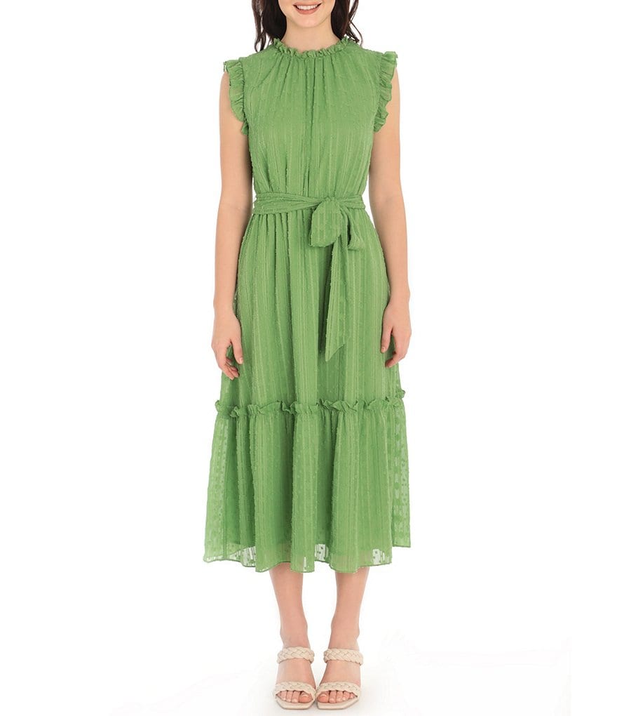 Sugarlips Animal Print Tie Sleeve Ruffle Hem Mini Dress