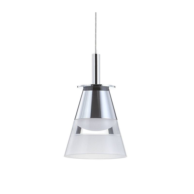5" LED Metal Adjustable Alain Pendant Chrome - Jonathan Y