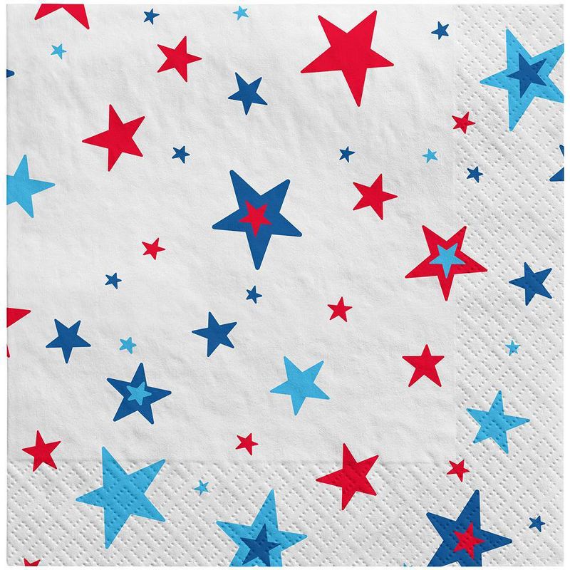 30ct Lunch Napkin Stars on White - Sun Squad™