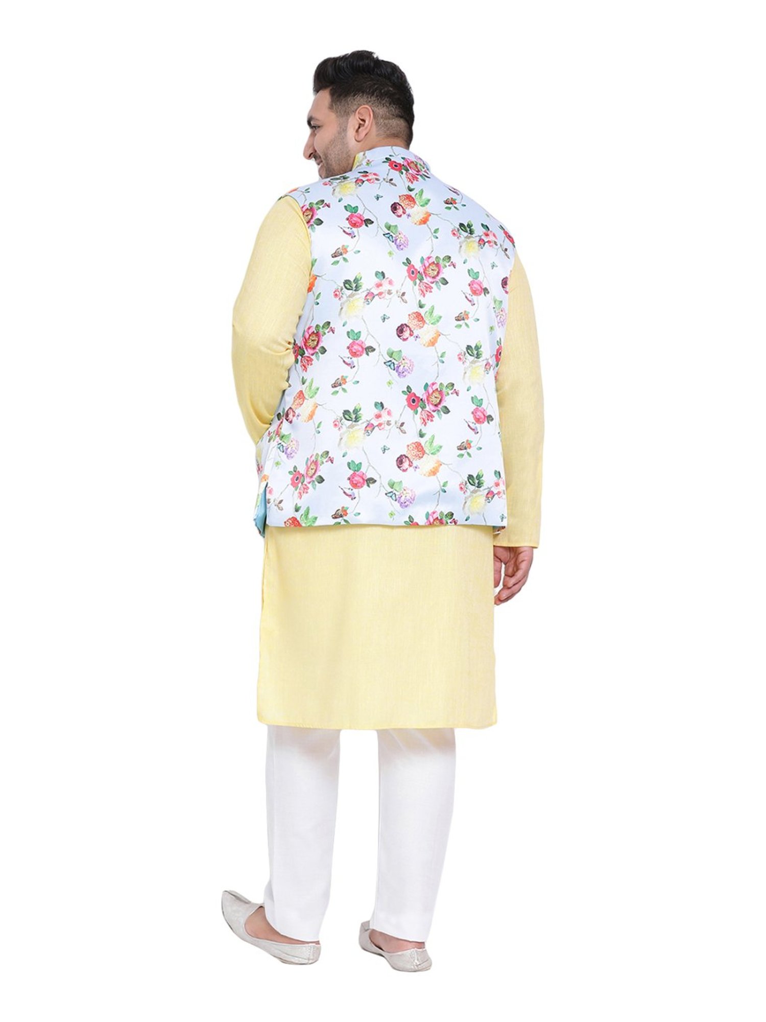 Vastramay White Cotton Straight Fit Embroidery Ethnic Suits