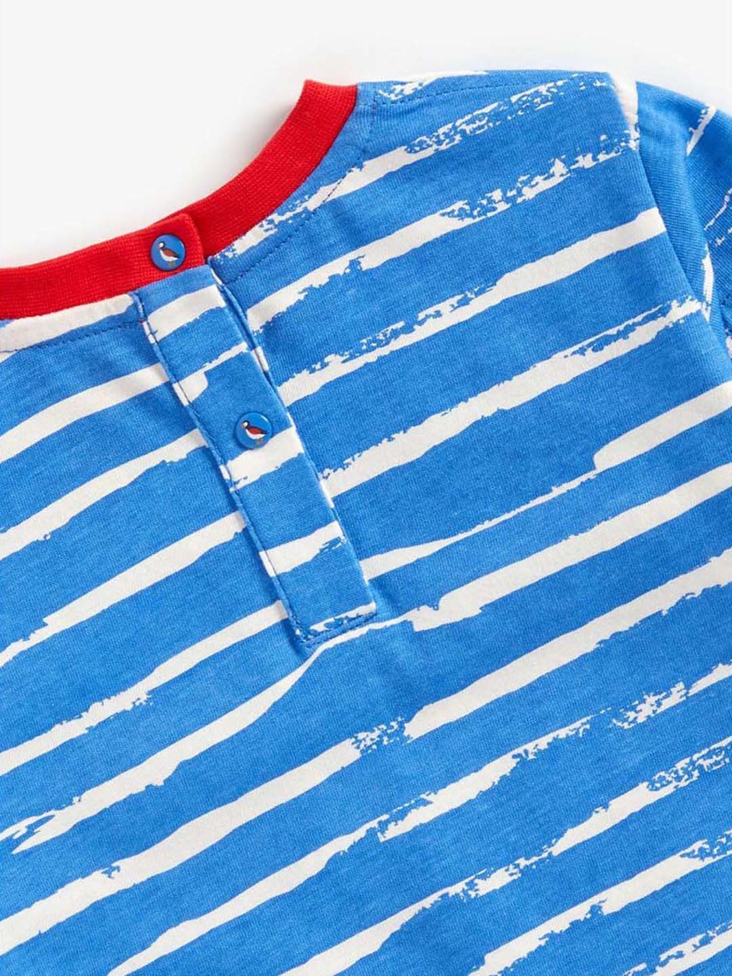 Mothercare Kids Blue & Grey Cotton Striped Full Sleeves T-Shirt