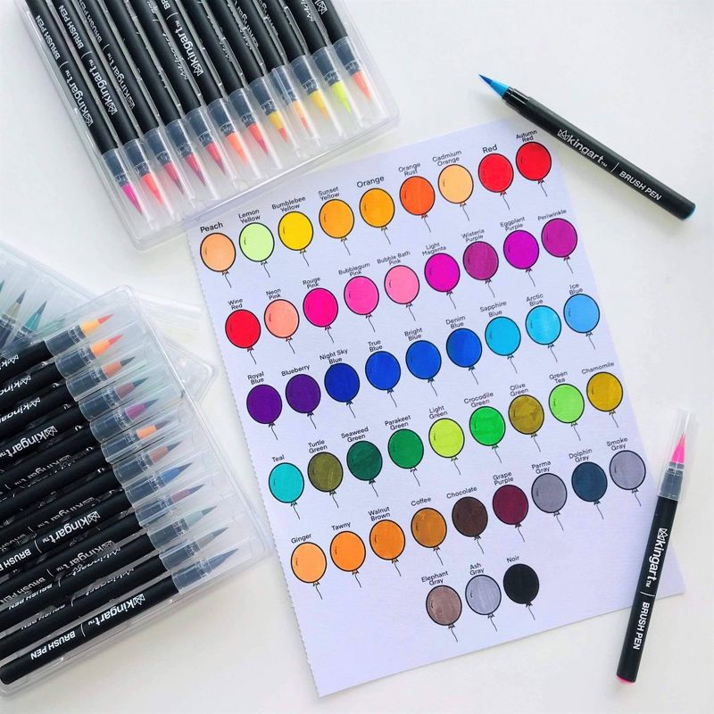 50pc Brush Pen and Paper Set - Kingart