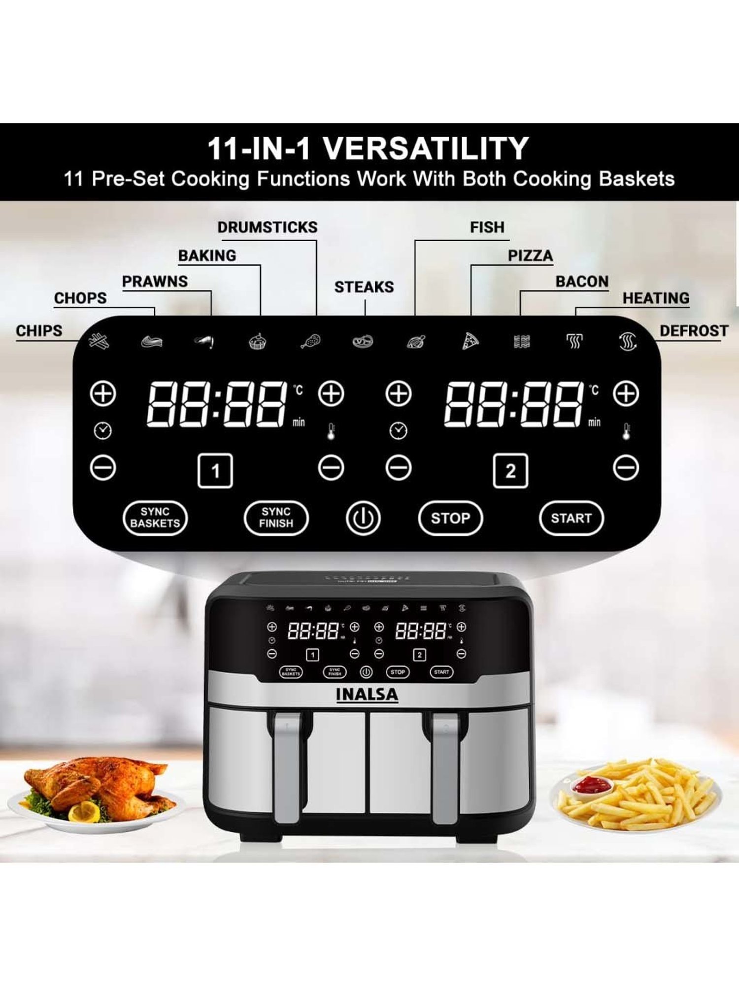 Prestige Nutrifry Black Plastic Electric Digital Touch Airfryer 4.5L