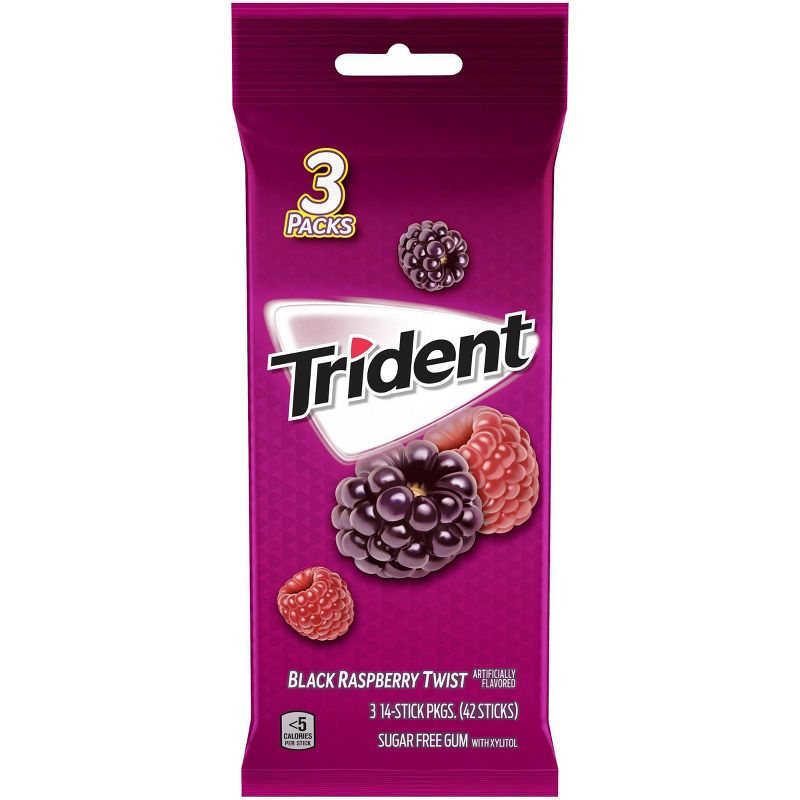 Trident Black Raspberry Twist Gum - 3pk/42pc
